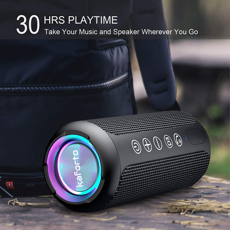 IPX7 Waterproof Wireless Speaker with 24W Loud Stereo Sound, Outdoor Speakers with Bluetooth 5.0 Dual Pairing for Home