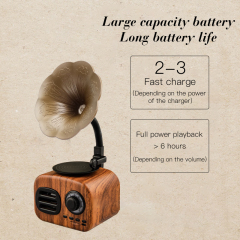 Retro Classic Vintage Phonograph Player Design Portable wireless stereo Speaker with FM radio and TF card slot