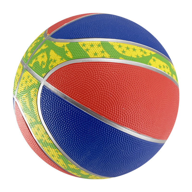 Colorful size 7 rubber basketball 