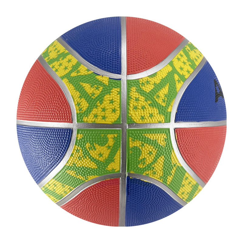 Colorful size 7 rubber basketball 