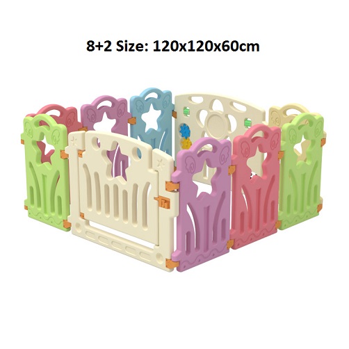 Baby Playpen Kids Activity Centre Safety Play Yard Home Indoor Outdoor Multicolour assembled