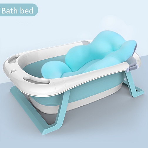 Baby Bath Foldable with Support Stand & Drain Plug portable for Travel and home