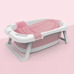 Baby Bath Foldable with Support Stand & Drain Plug portable for Travel and home