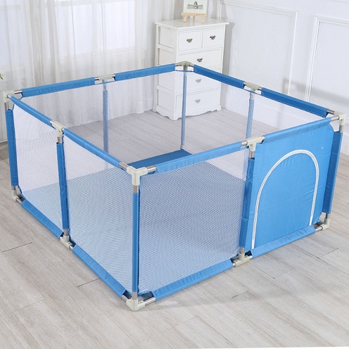 Foldable Baby Playpen Easy to Use with Breathable Mesh - Suitable for Baby Toddlers with Zipper Door - Large Playing Area - Play Activity Centre (grey)