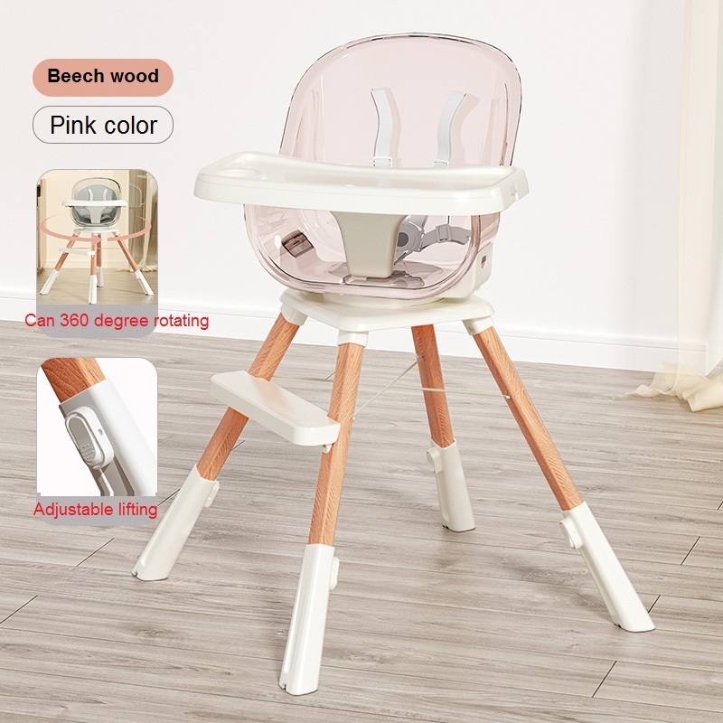 360 degree rotating and Foldable 3 Levels Adjustable Safety Baby Dining Chair Toddler baby feeding high chair