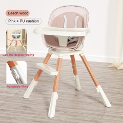 360 degree rotating and Foldable 3 Levels Adjustable Safety Baby Dining Chair Toddler baby feeding high chair