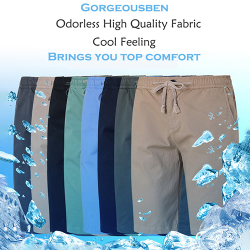 GorgeousBen Men's High Quality Cotton Sky Blue Chino Shorts