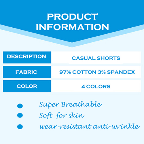 GorgeousBen Men's High Quality Cotton Sky Blue Chino Shorts