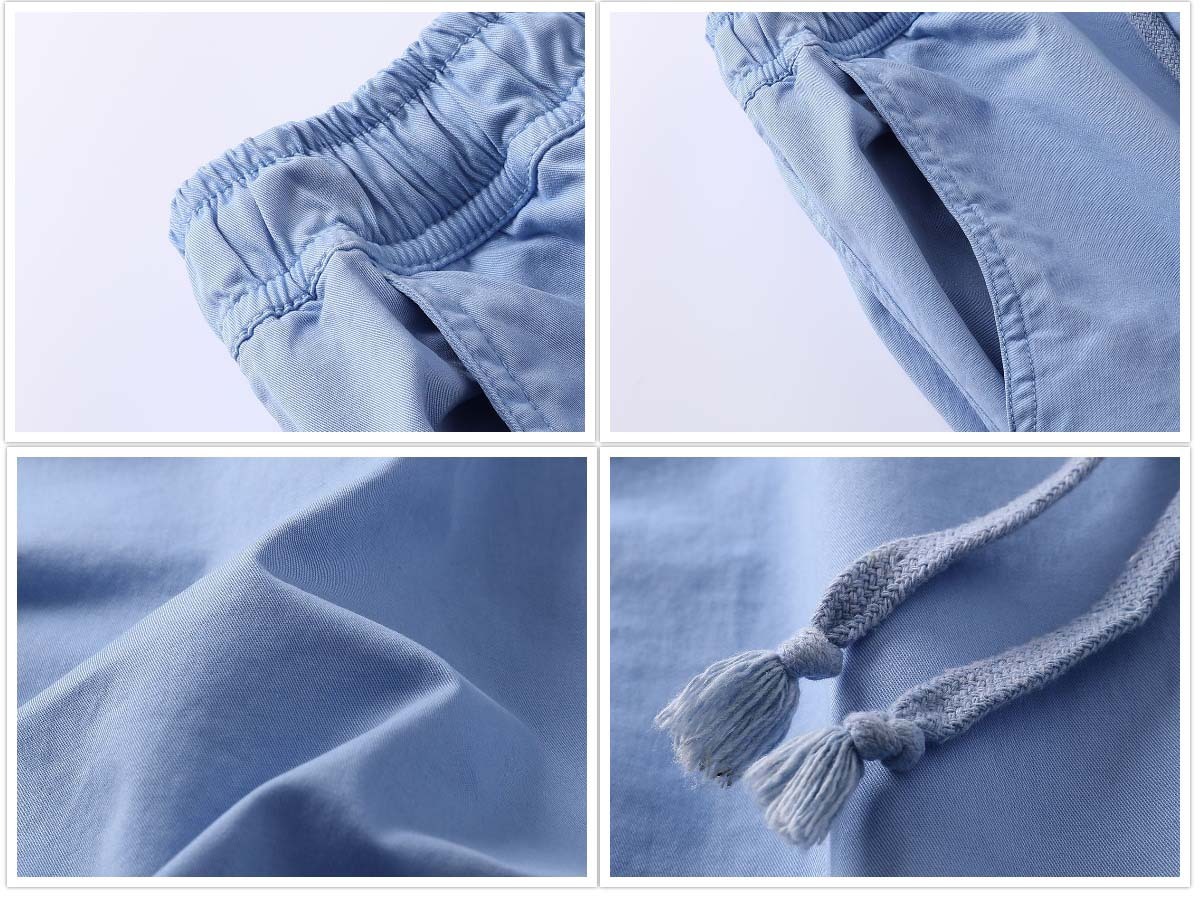 GorgeousBen Men's High Quality Cotton Sky Blue Chino Shorts