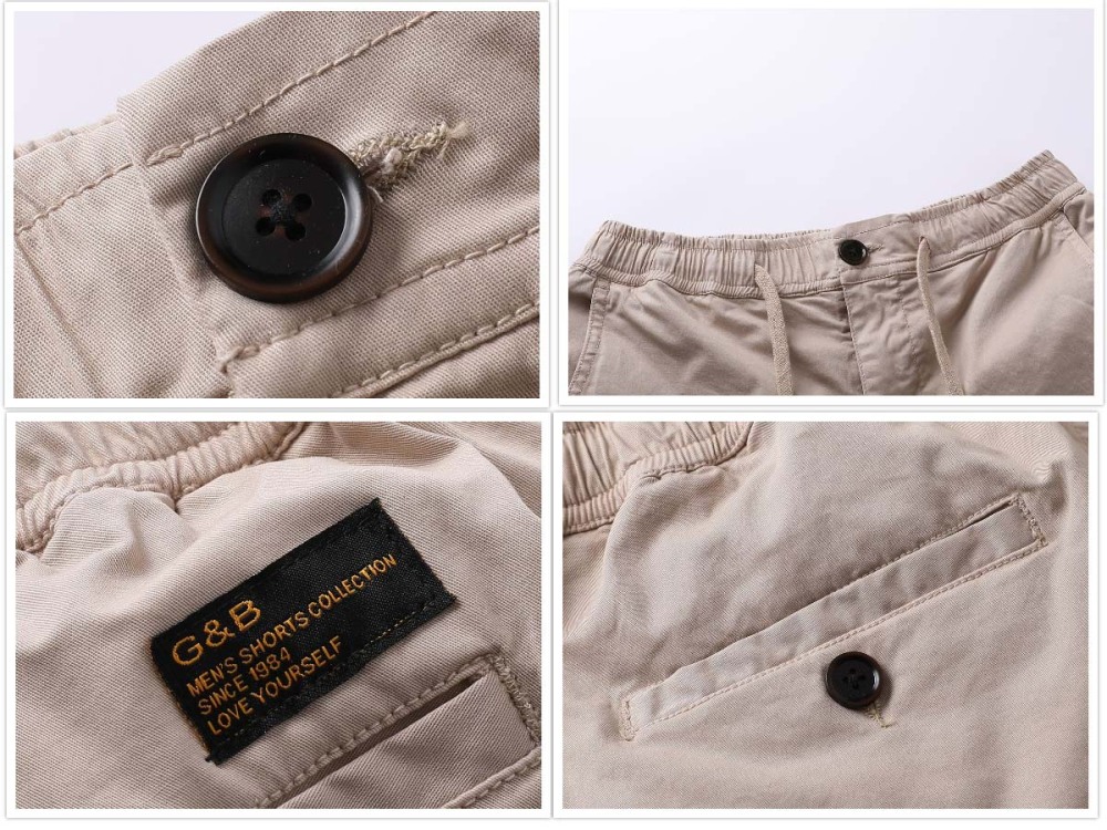 GorgeousBen Men's Casual Bright Soft Cream Chino Shorts