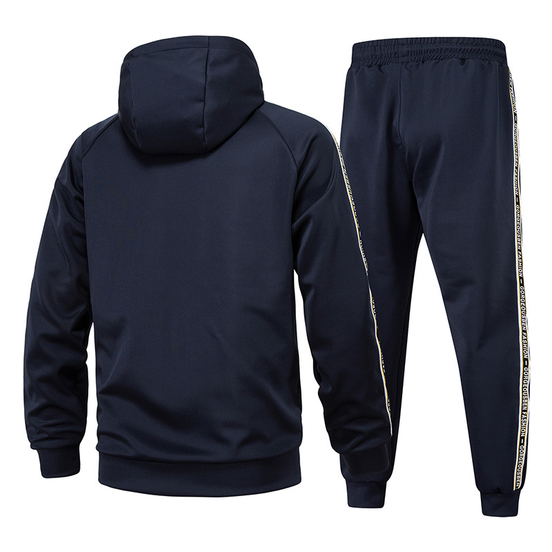 GorgeousBen Men's Solid Navy 2 Piece Activewear Set