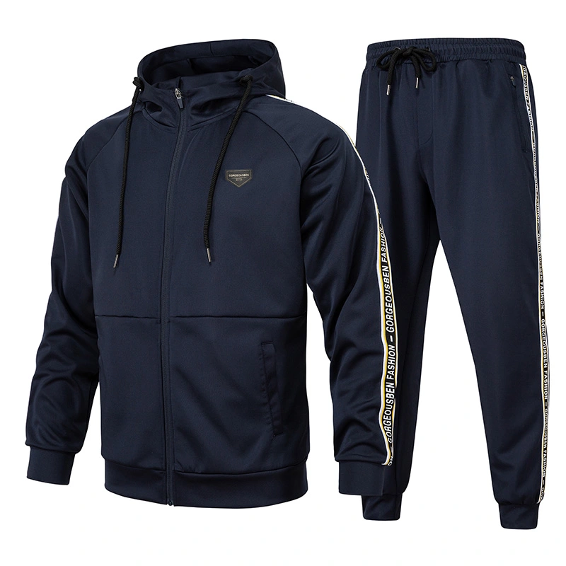 GorgeousBen Men's Solid Navy 2 Piece Activewear Set