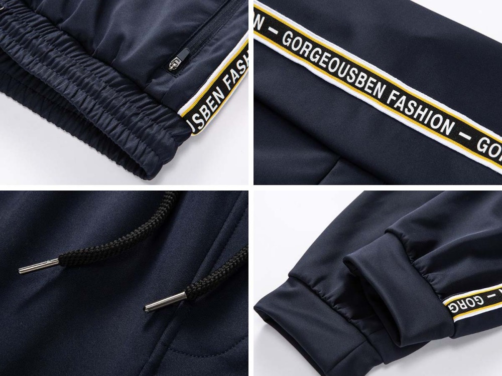 GorgeousBen Men's Solid Navy 2 Piece Activewear Set