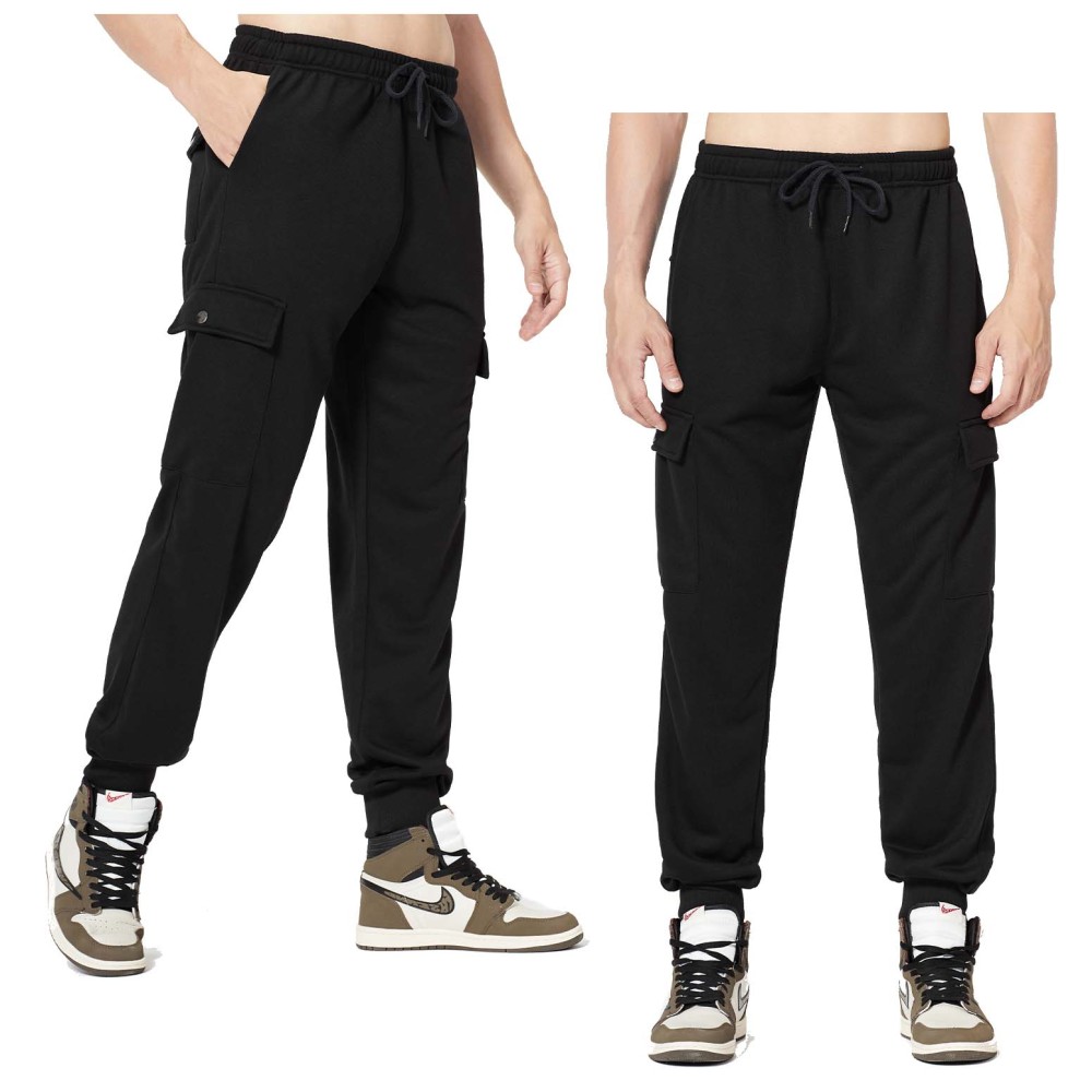 GorgeousBen Basic Black Cotton Sweatpants
