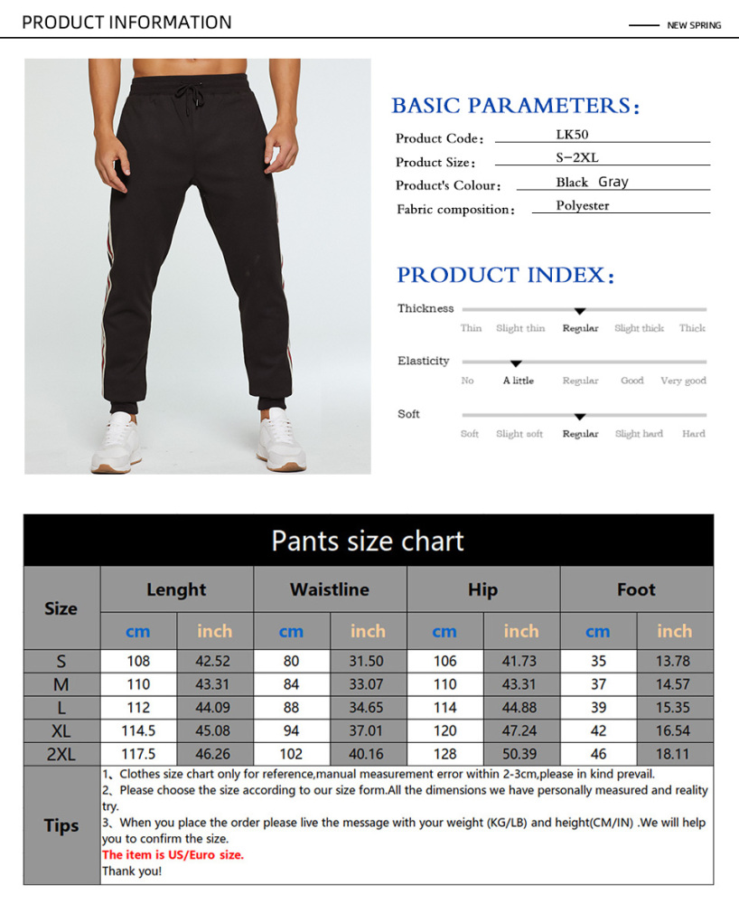 Gorgeousben Men's Basic Sweatpants Custom Logo