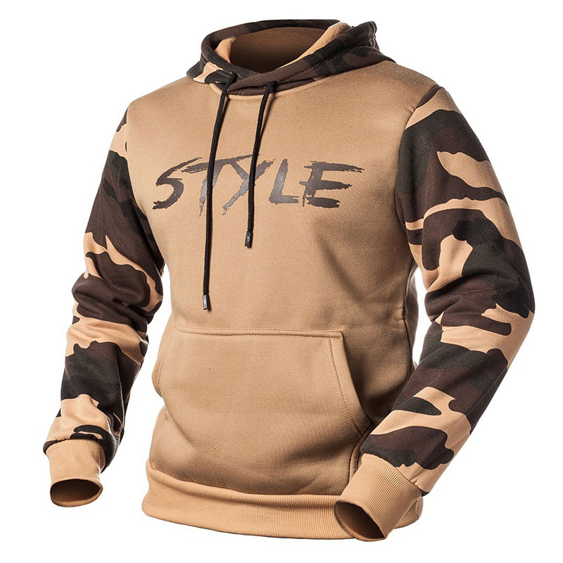 Gorgeousben Unisex Black Style Print Hoodie with Drawstrings Camouflage Army