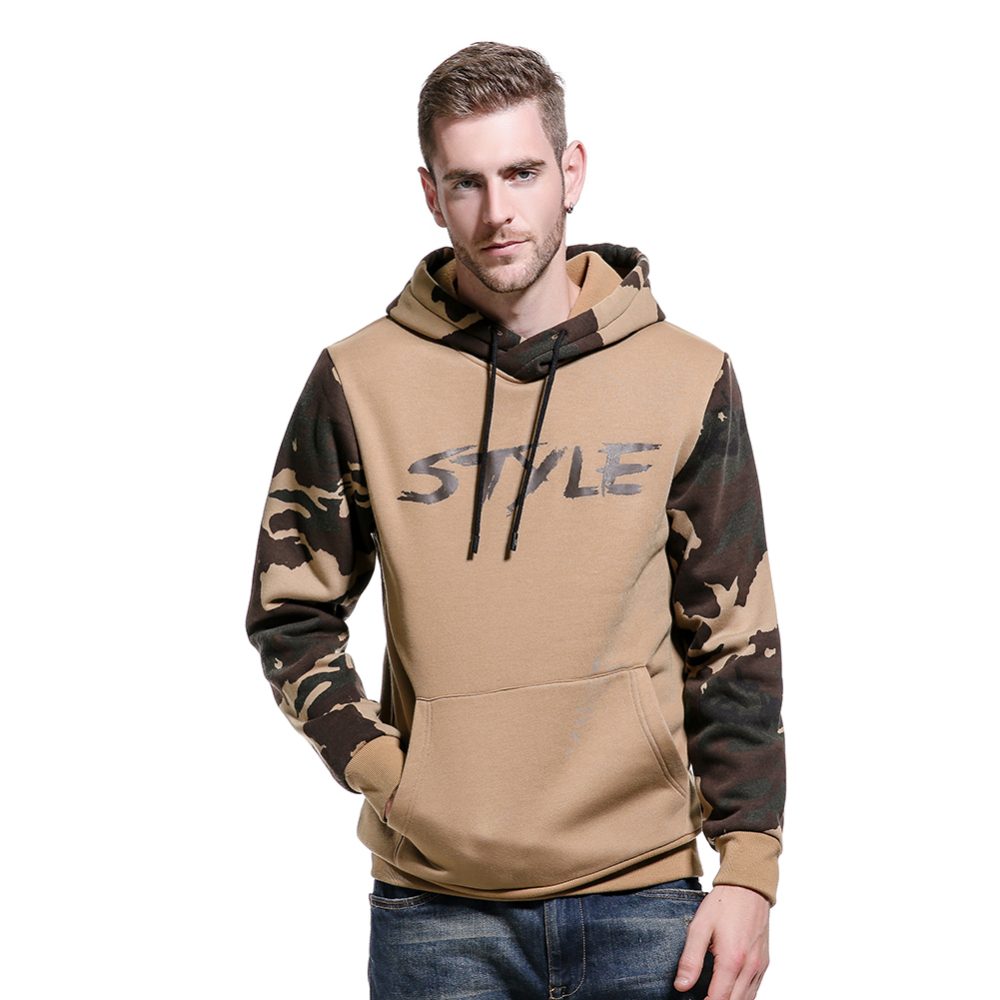 Gorgeousben Unisex Black Style Print Hoodie with Drawstrings Camouflage Army