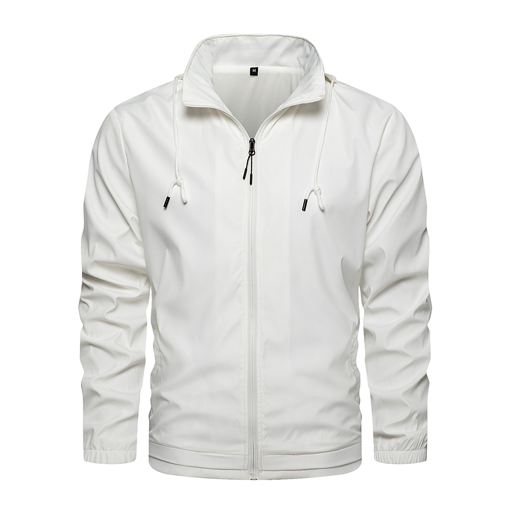 GorgeousBen Men Black Solid Hooded Jacket