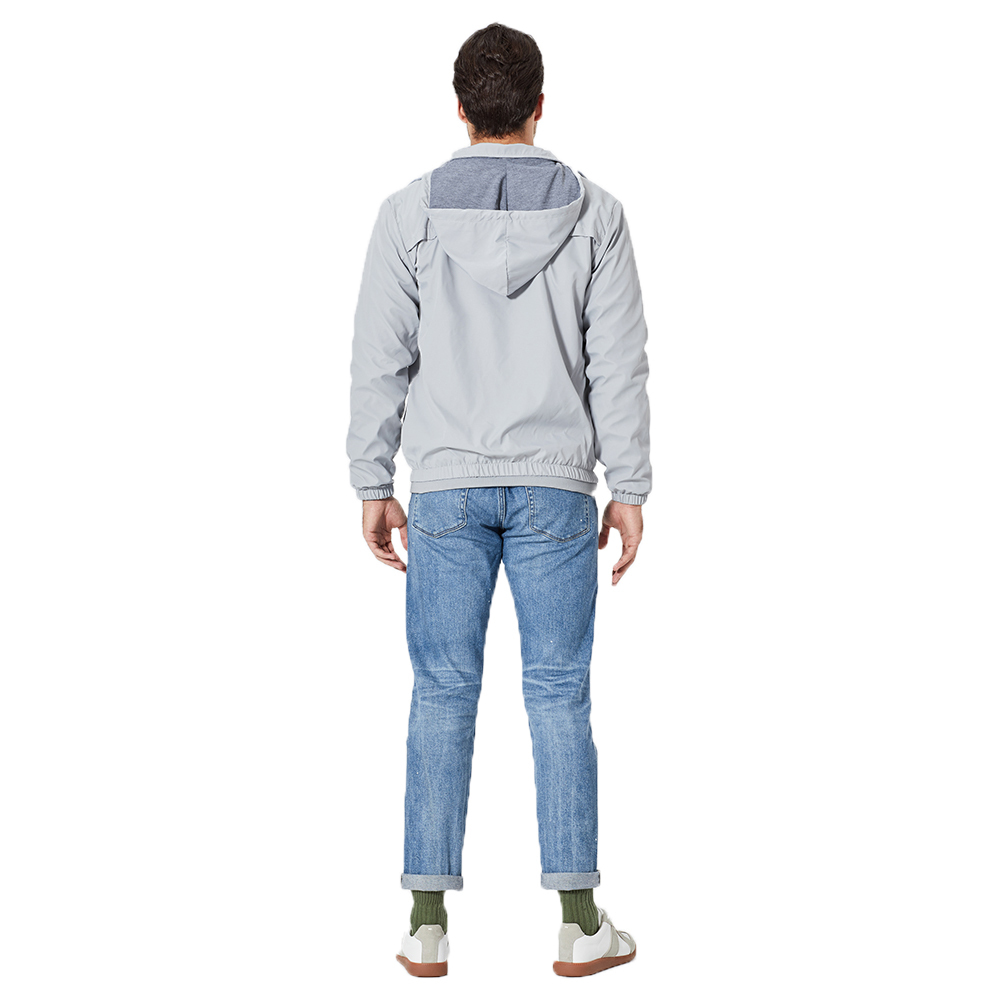 GorgeousBen Men Black Solid Hooded Jacket