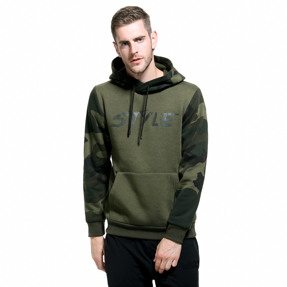 Gorgeousben Unisex Black Style Print Hoodie with Drawstrings Camouflage Army