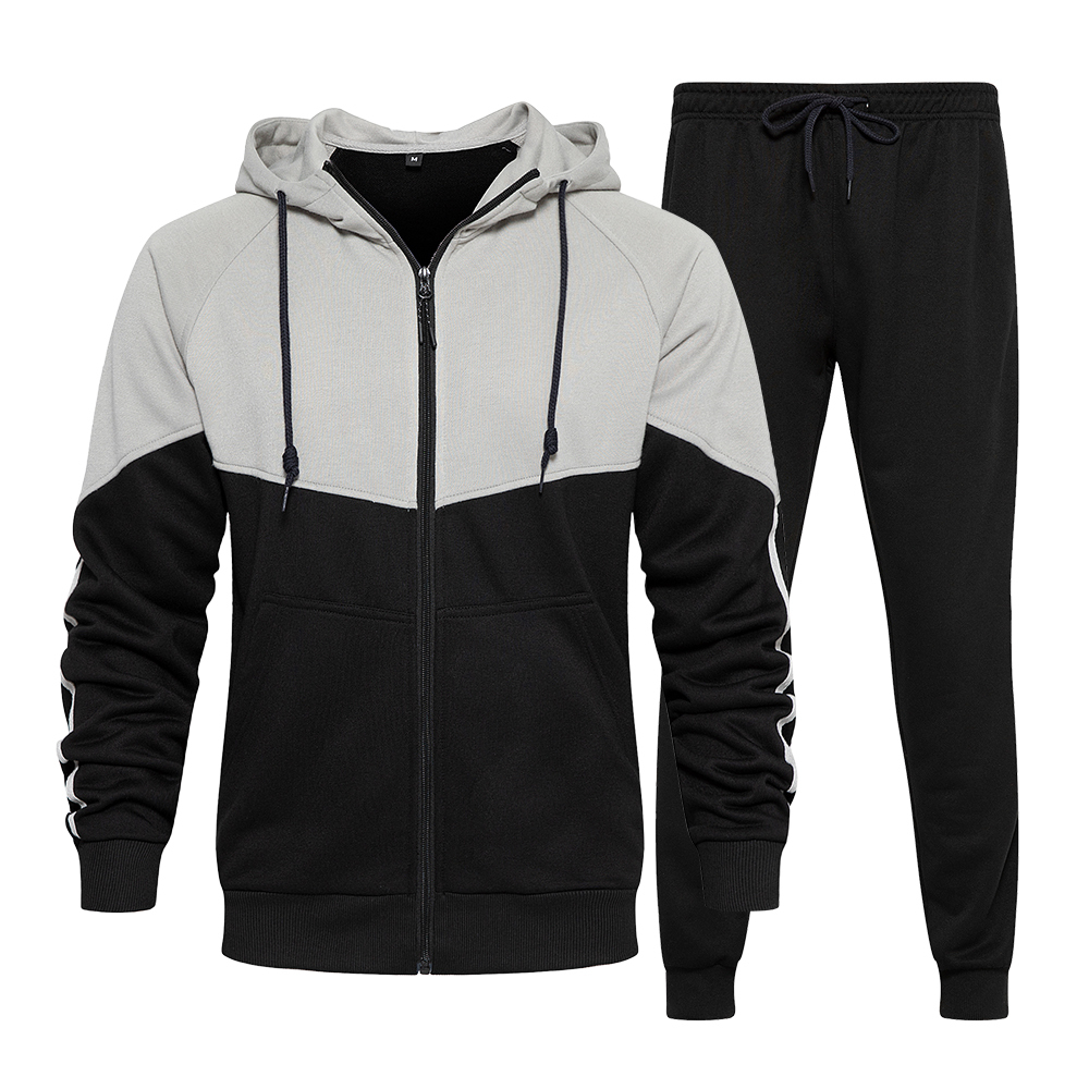 GorgeousBen Men's Blue White Colored Hoodies Sets