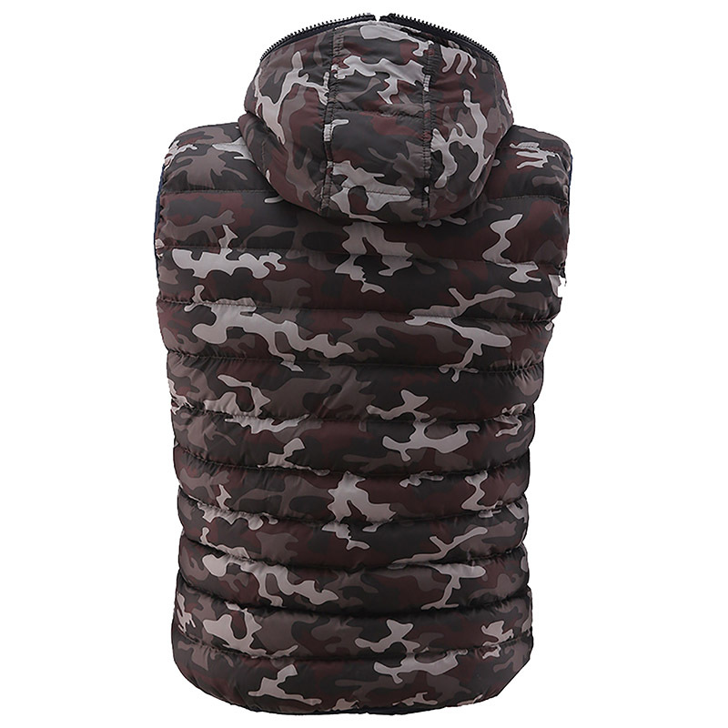 GorgeousBen Unisex Reversible Vest Red Camo Military Print