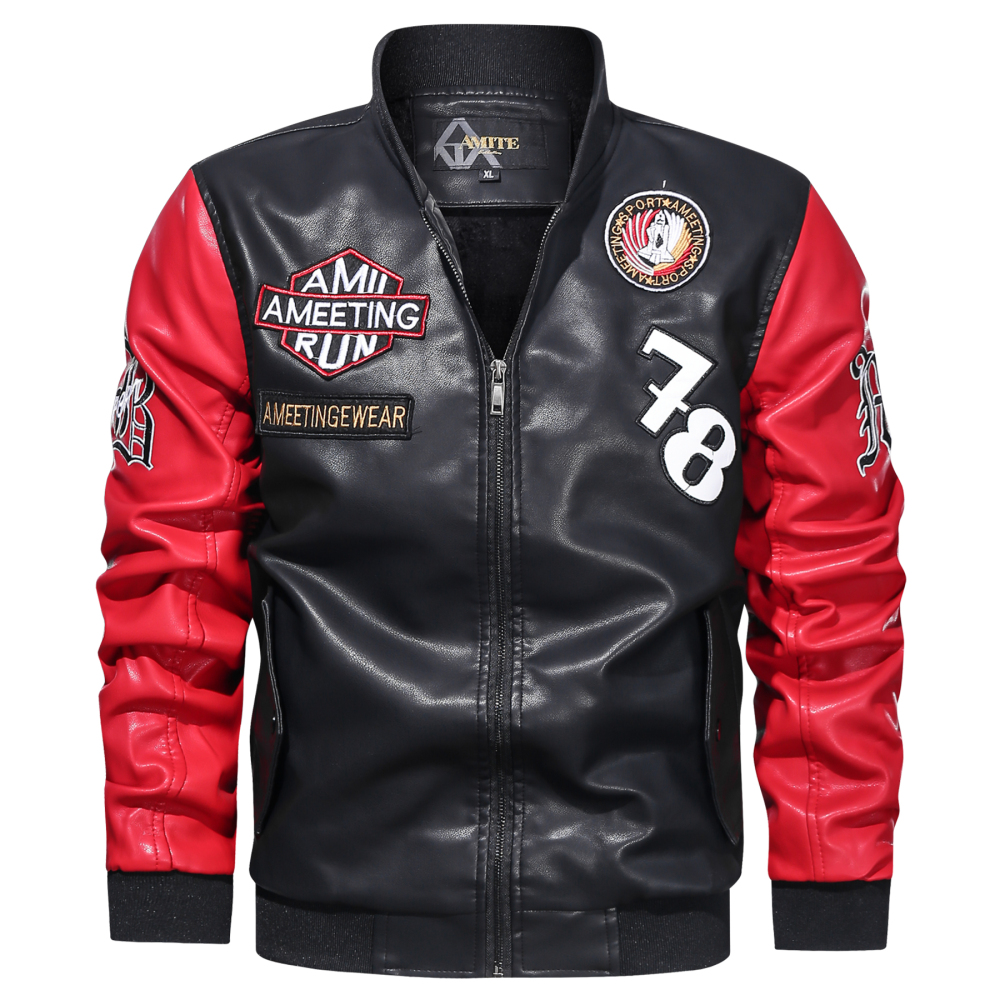 GorgeousbBen Men′s Leather PU Motorcycle Baseball Leather Jacket BN202