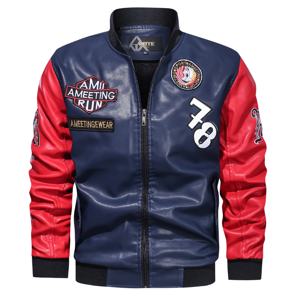 GorgeousbBen Men′s Leather PU Motorcycle Baseball Leather Jacket BN202