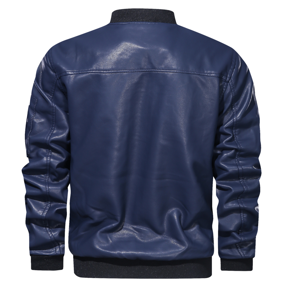 Men′s Leather PU Motorcycle Baseball Leather Jacket BN201