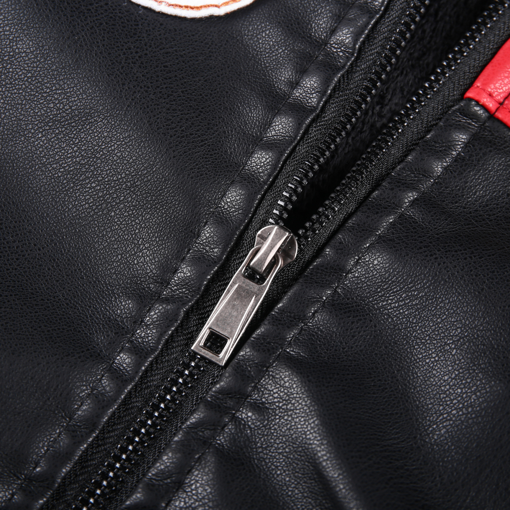 Men′s Leather PU Motorcycle Baseball Leather Jacket BN201