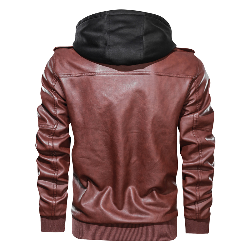GorgeousBen Men's Winter Faux Leather Jackets Motorcycle Boomber with Hooded BN9020