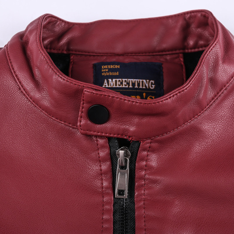 GrogeousBen PU Leather Plush Jackets for Men Winter Insulated Motorcycle Jackets BN9018