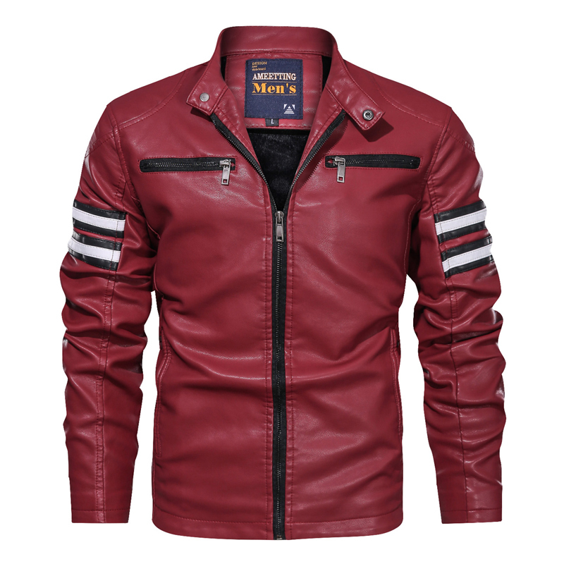 GorgeousBen PU Leather Plush Jackets for Men Winter Insulated Motorcycle Jackets BN9018