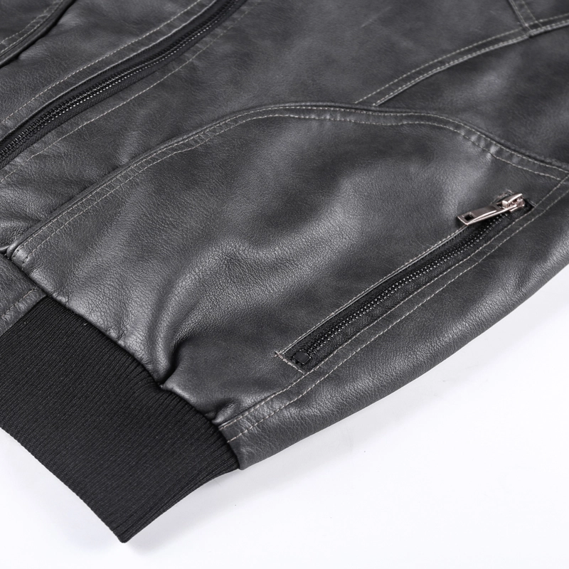 GorgeousBen Men's Winter Faux Leather Jackets Motorcycle Boomber with Hooded BN9020
