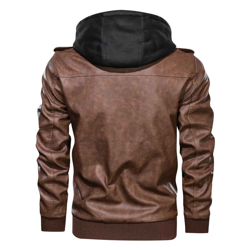 GorgeousBen Men's Winter Faux Leather Jackets Motorcycle Boomber with Hooded BN9020