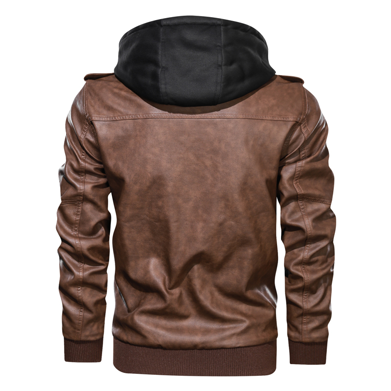 GorgeousBen Men's Winter Faux Leather Jackets Motorcycle Boomber with Hooded BN9020