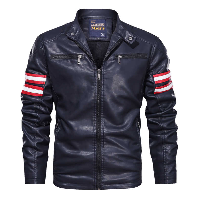 GorgeousBen PU Leather Plush Jackets for Men Winter Insulated Motorcycle Jackets BN9018