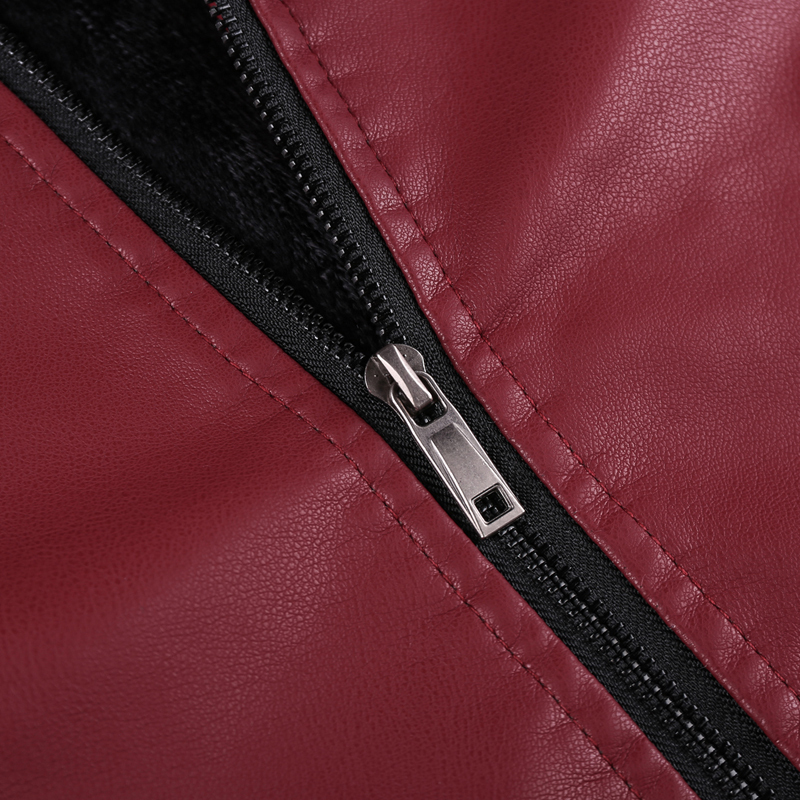 GrogeousBen PU Leather Plush Jackets for Men Winter Insulated Motorcycle Jackets BN9018