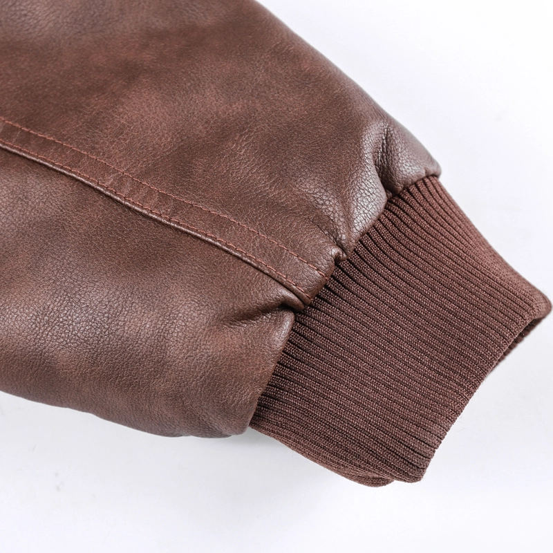 GrogeousBen Men's Winter Faux Leather Jackets Motorcycle Boomber with Hooded BN9020