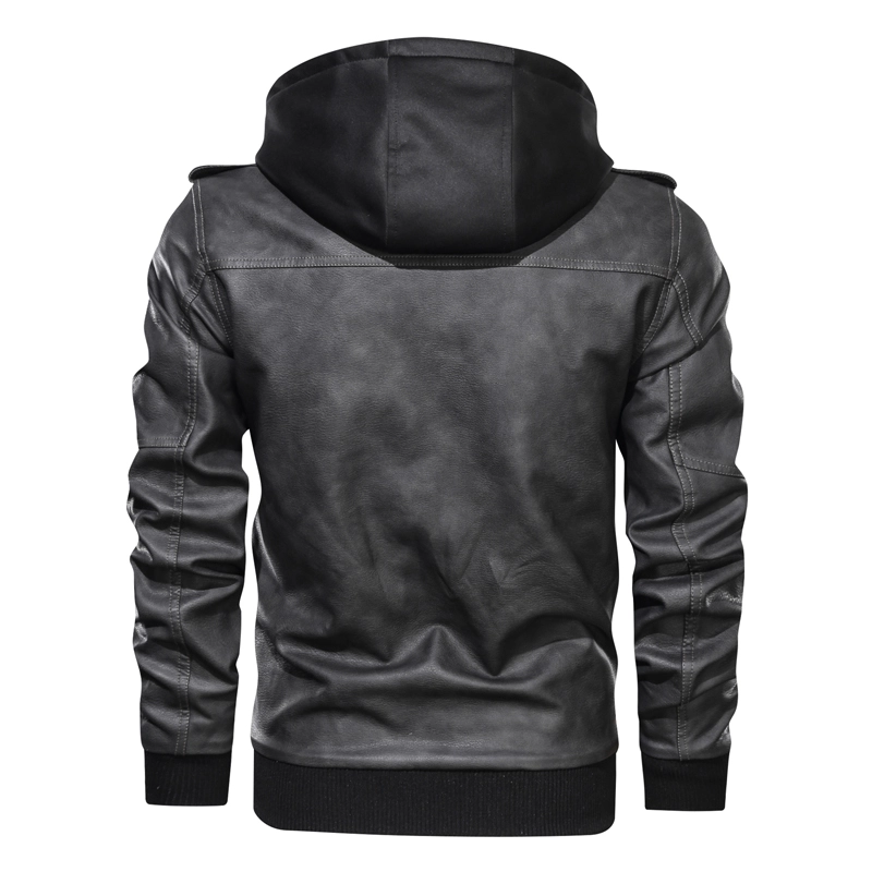 GorgeousBen Men's Winter Faux Leather Jackets Motorcycle Boomber with Hooded BN9020