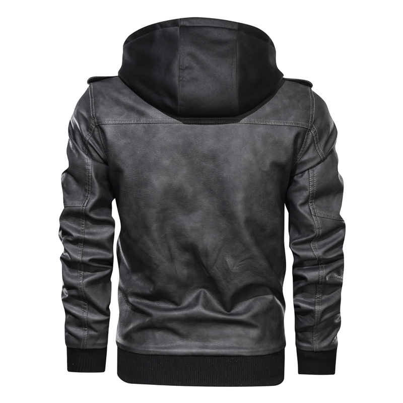 GorgeousBen Men's Winter Faux Leather Jackets Motorcycle Boomber with Hooded BN9020