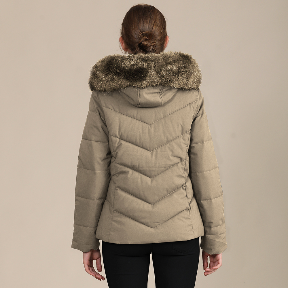 GrogeousBen Women's padding jacket Women Winter Faux Fur Hood Down Coat Lady Thicken Puffer Slim Zipper Jacket Parka OEM supplier YYBM2215 YYOZ8810