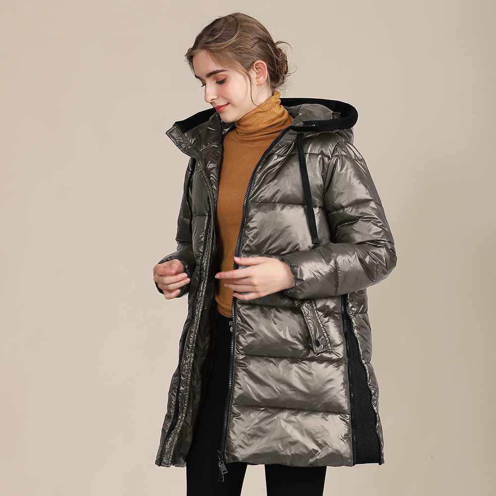 GrogeousBen Woman Winter Quilted Down Puffer Coat with Removable Genuine Fox Fur Trim Coats For Ladies YYBM2213  YYOZ8808