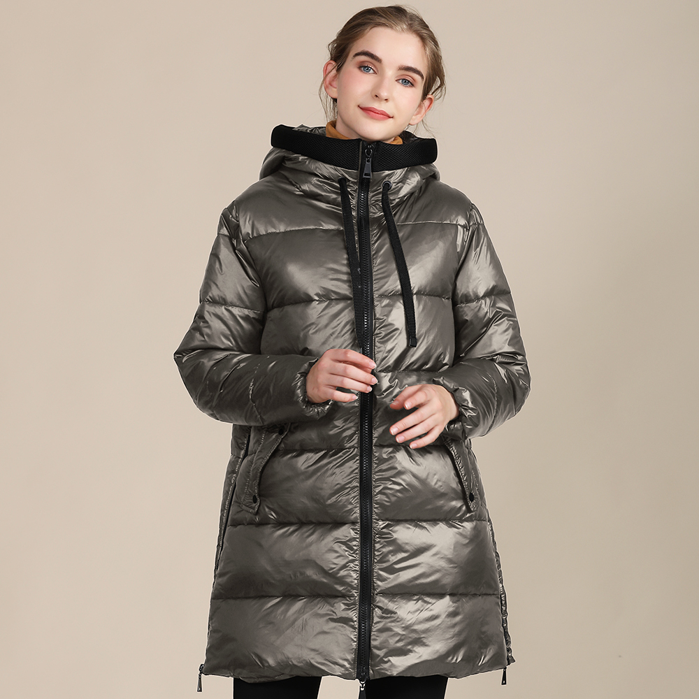 GrogeousBen Woman Winter Quilted Down Puffer Coat with Removable Genuine Fox Fur Trim Coats For Ladies YYBM2213  YYOZ8808