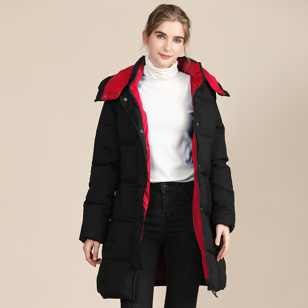 GrogeousBen 2023 New Style Winter Glossy Surface Down Jacket Long Warm Casual Women's Down Jacket Thicken Winter Overcoat with hooded and make your own jacketBNYYBM2220 YYOZ8815