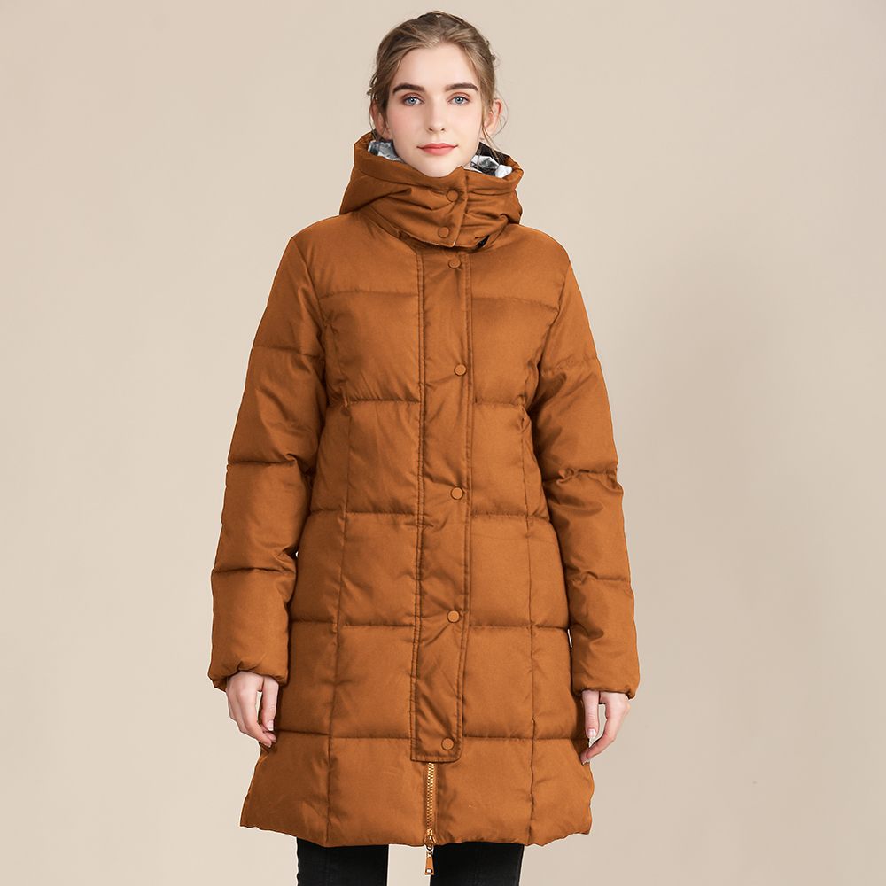 GrogeousBen 2023 New Style Winter Glossy Surface Down Jacket Long Warm Casual Women's Down Jacket Thicken Winter Overcoat with hooded and make your own jacketBNYYBM2220 YYOZ8815