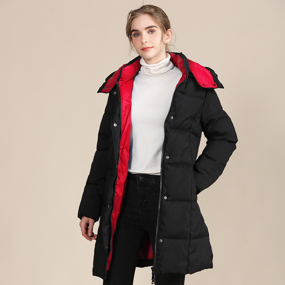 GrogeousBen 2023 New Style Winter Glossy Surface Down Jacket Long Warm Casual Women's Down Jacket Thicken Winter Overcoat with hooded and make your own jacketBNYYBM2220 YYOZ8815