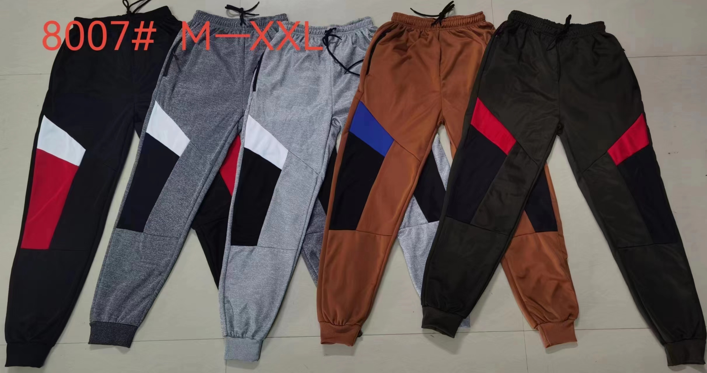 GorgeousBen stocks & ready-made&spot Spring and autumn new European men's fashion color matching side webbing leg sports pants
