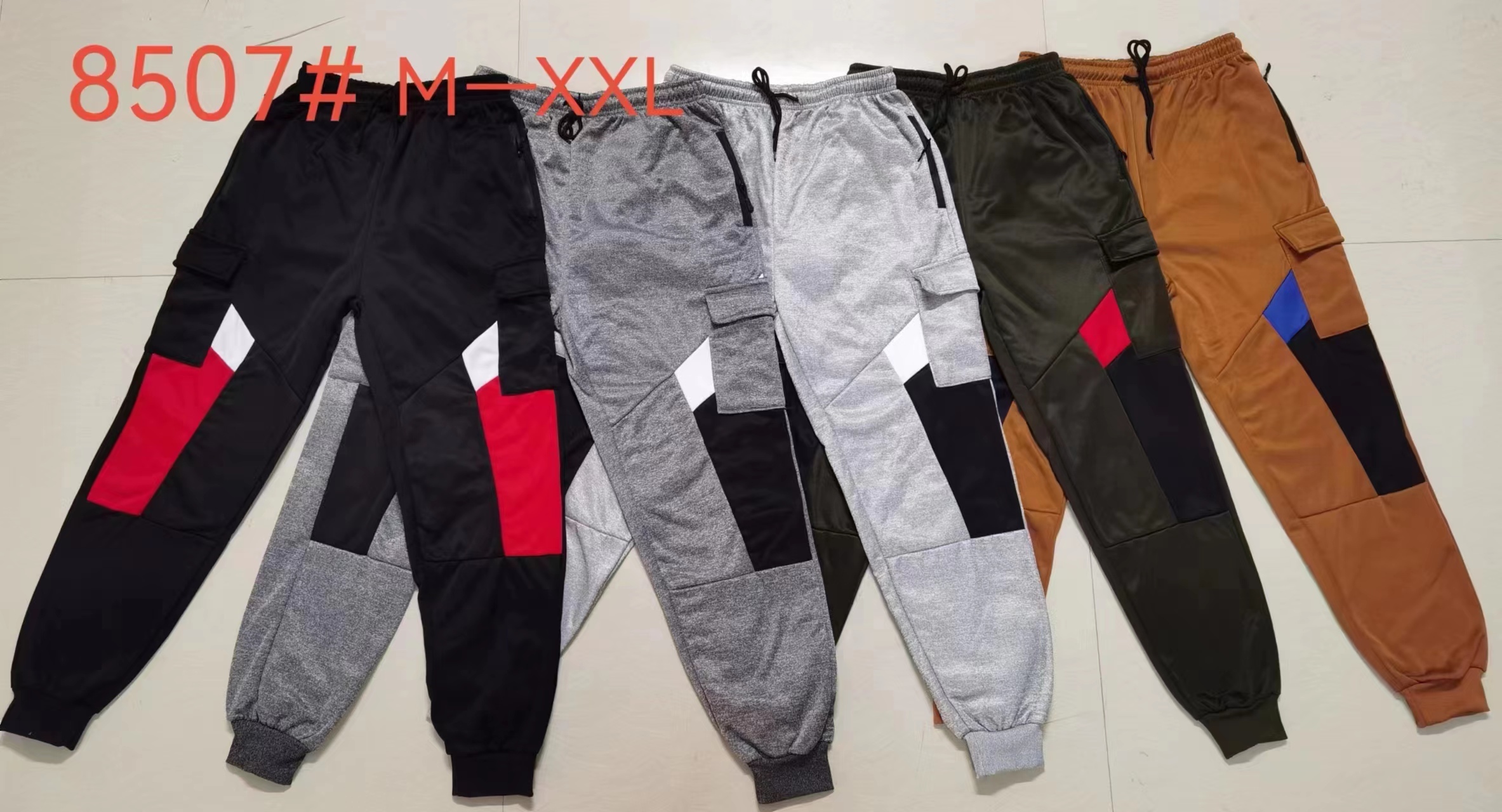 GorgeousBen stocks & ready-made&spot Spring and autumn new European men's fashion color matching side webbing leg sports pants