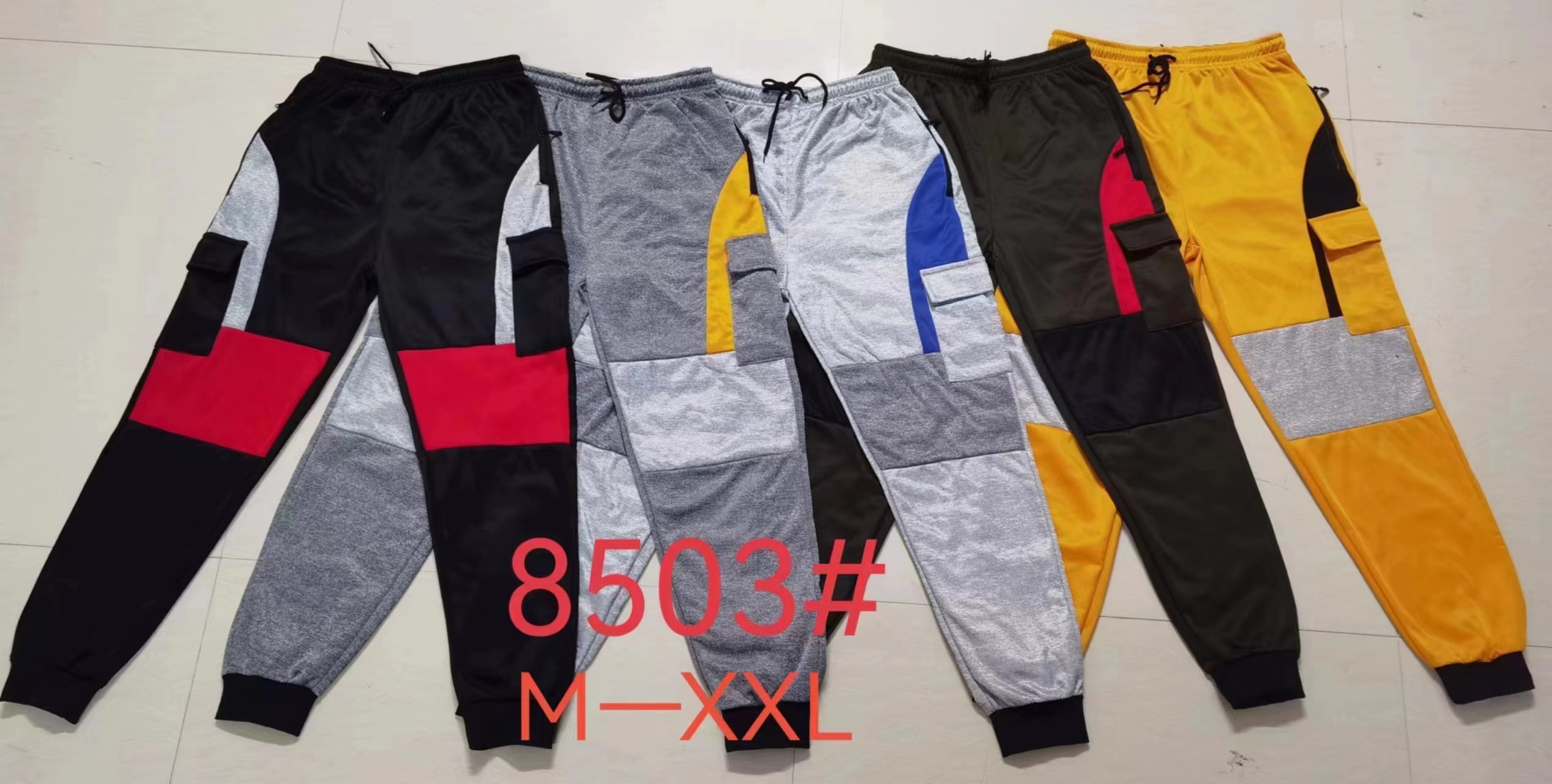 GorgeousBen stocks & ready-made&spot Spring and autumn new European men's fashion color matching side webbing leg sports pants